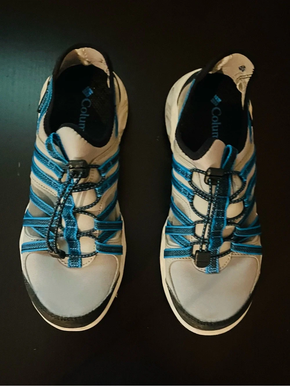 Columbia Kids Gray and Blue Water Shoes with Slip-On Lacing